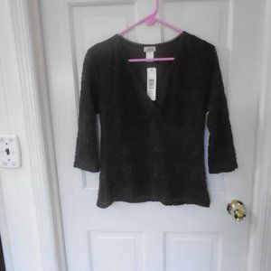 Women's cdw Brown V-Neck Top Size L